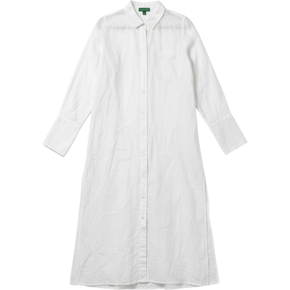 J.Crew Maxi Shirt Dress Womens Small White NWOT Linen Cotton Re-Imagined Slits